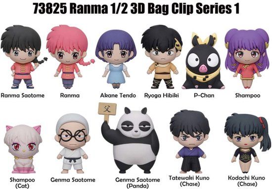 Ranma 1/2 3D PVC Bag Clips Series 1 Display (24)