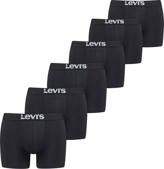 Levi's SOLID BASIC Boxer Briefs - 6 Pack - Black - Men