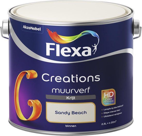 Flexa Creations Muurverf Krijt - Sandy Beach - 2,5 liter - Mat - Voor Binnen
