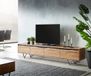 DELIFE meuble TV Stonegrace 220x35x45 cm acacia naturel 4 portes