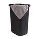 Mind Reader 60L Slim Wasmand, Wasmand, Deksel, Rieten Ontwerp, Plastic, 17.65"L x 13.75"B x 24.15"H, Zwart
