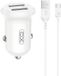 XO CC67 Chargeur de voiture, 12W, 2x USB avec câble USB-C, noir