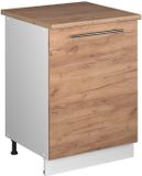 Vicco Wastafelkast Fame-Line, Goudkleurig Eiken/Wit, 60 cm