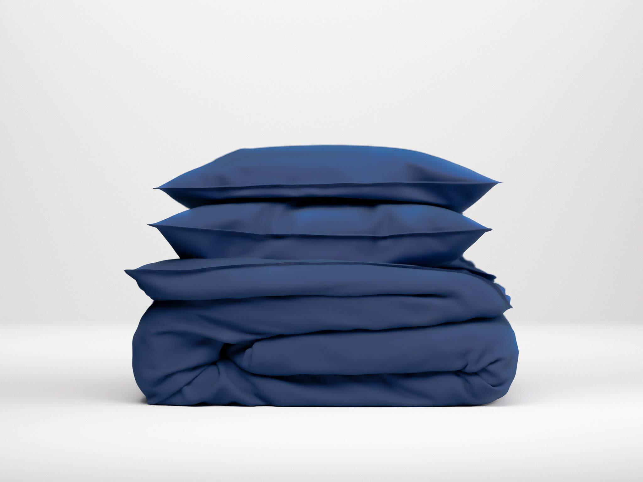 Zo!Home ZoHome Satinado Dekbedovertrek - Eenpersoons - 140x200/220 cm - Navy Blue