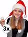 Merkloos 3 kerstmutsen met oorflappen - voor volwassenen - kerstmuts