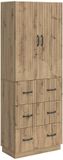 vidaXL Kast - Set - 2 st - 66 x 34,5 x 87 cm - Bewerkt hout - Artisanaal eiken