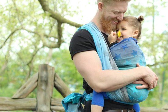 Yaro Stars Aqua Grad Grey - 4.20 meters Woven Baby Wrap - Cotton - Multicolor