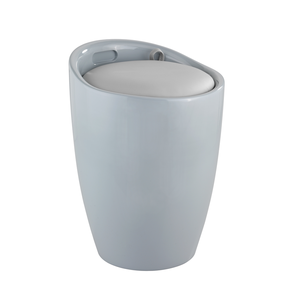 WENKO Bathroom stool Candy Grey laundry collector