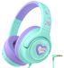Casque enfants casque headset - Vert et violet - Limitation de volume - Avec microphone
