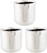 Cosy @ Home 3x Silver Round Ceramic Plant Pots Cerchio 11 cm - Metallic Silver
