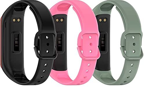 Chainfo compatibel met Galaxy Fit2 SM-R220 Watch Strap, Soft Silicone Classic Sport Replacement Watch Band (3-Pack H)