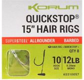 Korum Supersteel Allrounder Big Fish Quickstop Hair Rigs 4 Barbed (8 pcs) - Haak 10 - 0.28mm
