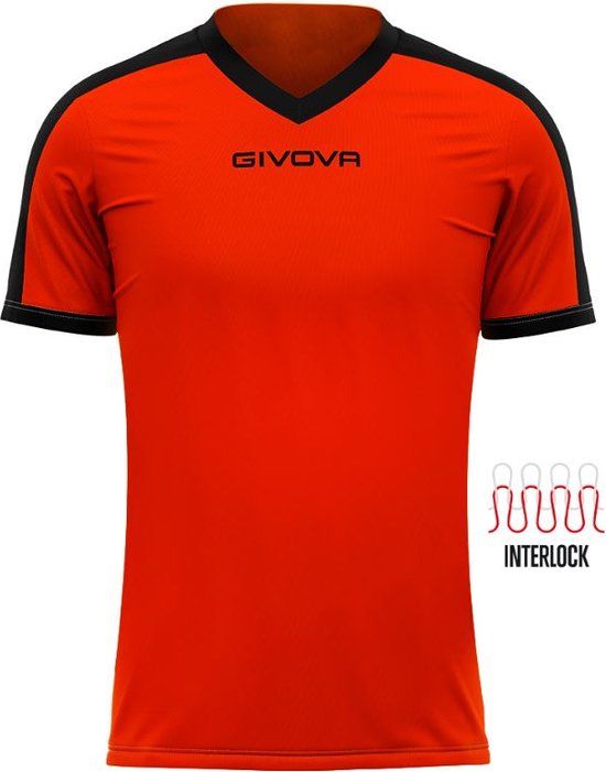 Givova Revolution Sports T-shirt - Red/Black - 2XL - Unisex