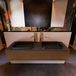 Mondiaz ERIN 150cm badmeubelset onderkast Rust met 1 lade + Wastafel RIDGE dubbel 2 kraangaten Urban ERIN11072