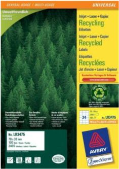 Avery LR3475 Printeretiketten - wit