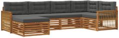 vidaXL Hoekloungeset 6-persoons acaciahout naturel et anthracite