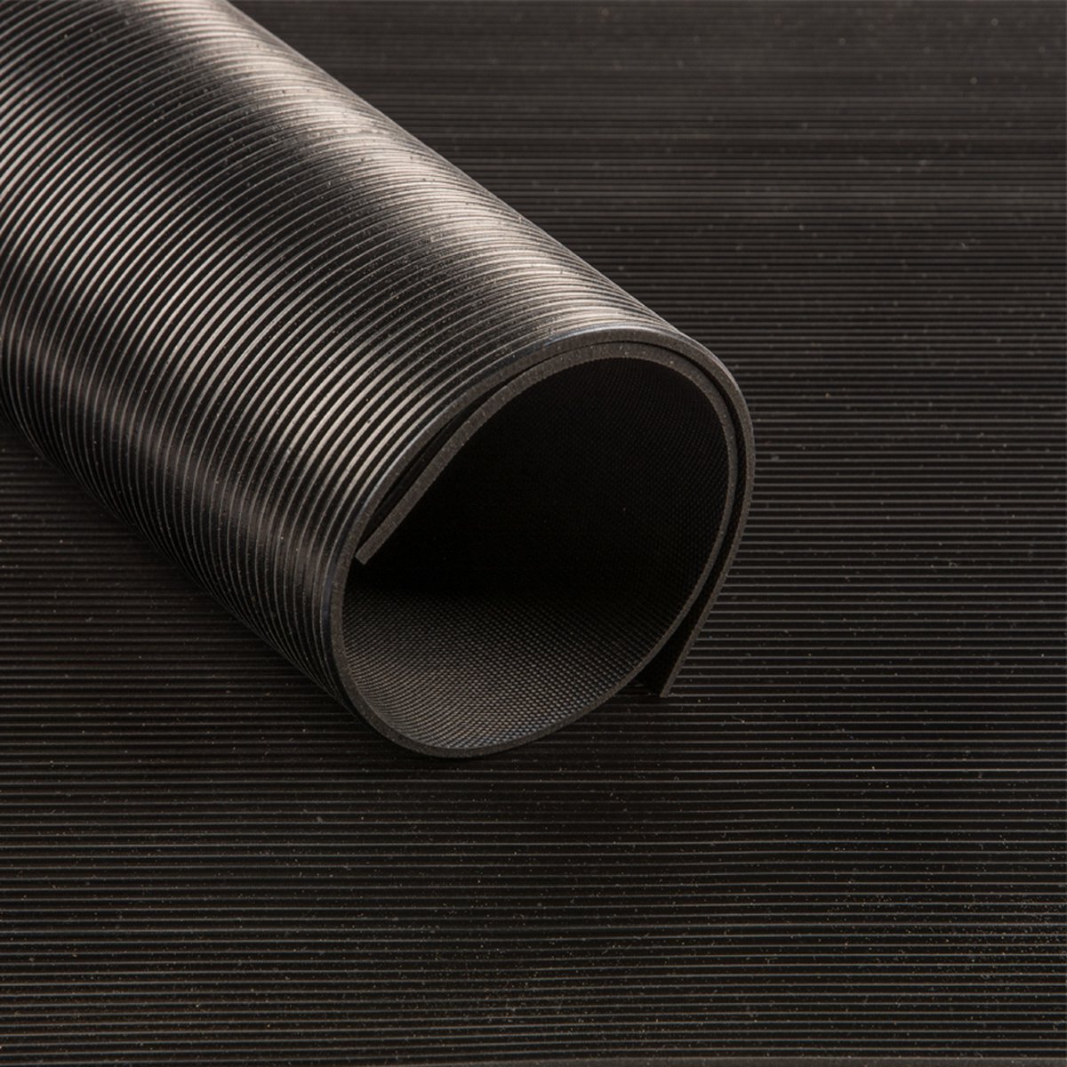 Rubbermagazijn Rubber mat ribbelmotief | Rubber loper | 5 x 1 meter | Dikte: 3mm