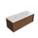 Saniclass Set meuble de salle de bain avec cadre en bois - 120x45x43cm - Plateau de lavabo en marbre Dia poli (blanc) - sans trou de robinet - 1 tiroir - Noyer mat pur (bois) SW1420774/SW728219