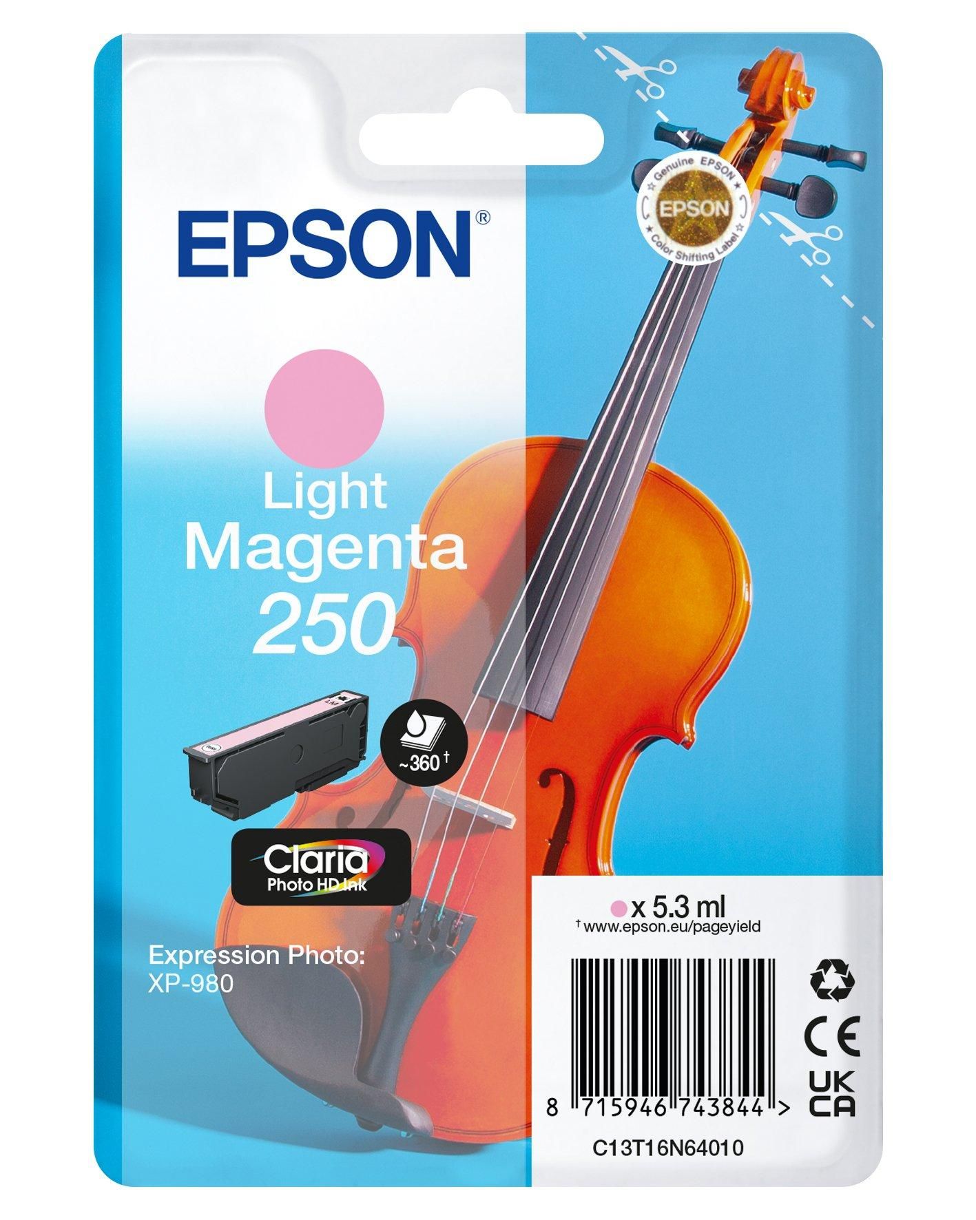Epson 250 Violin Claria Photo HD Lichtmagenta Inktcartridge (Origineel, XL)