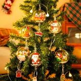 6x kerstballen met bouwstenen (kerstman, sneeuwpop, kersthuisje, kerstkrans, slee en jinglebell)