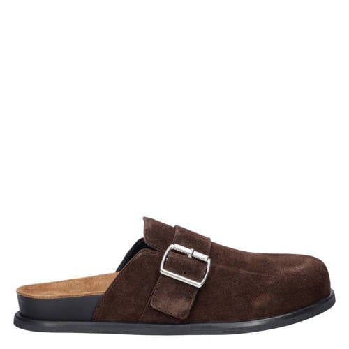 Vagabond Effie suède clogs bruin