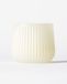 HEMA Theelichthouder ⌀10x8cm Bink glas ribbel wit (white wash)