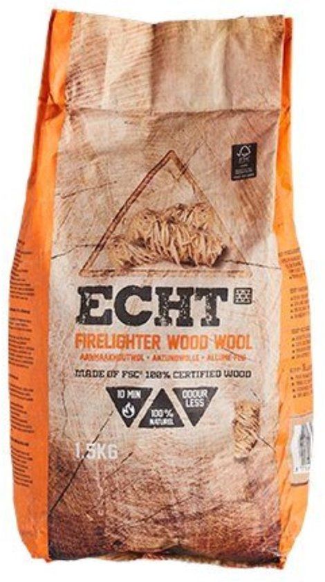 Houtwol Aanmaak Krullen / Houtwol 1.5kg - Houtskoolbarbecue