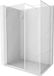 Mexen Kioto-F paroi de douche Walk-in avec cadre 150 x 120 cm, transparent 8 mm, blanc