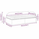 vidaXL Cadre de lit d'angle avec matelas gris clair 90 x 190 cm velours