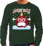 Bellatio Decorations Angry Balls Foute Kerst trui / sweater - groen voor heren - M