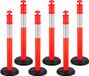 VEVOR Chevalet de délimitation de trafic avec base remplissable 114CM 6-Pack Rouge
