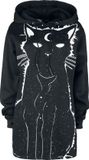 Heartless Moon Kitty Hood Dames Trui met capuchon - zwart/wit - L