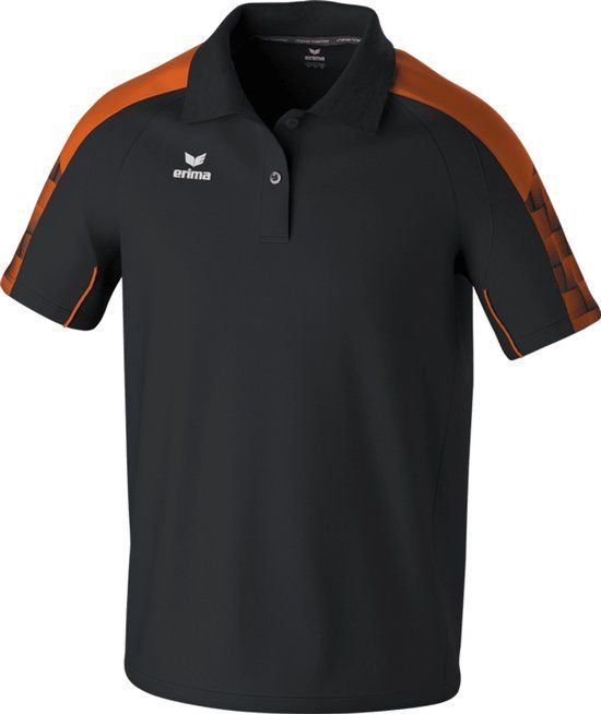 Erima Evo Star Polo Heren - Zwart / Oranje - Maat S
