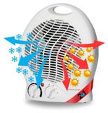 Mobil Chauffage mobile 'Mobil' 2000W - Chauffage au sol, très silencieux - Appareil de chauffage portable avec thermostat et interrupteur à 4 positions - blanc