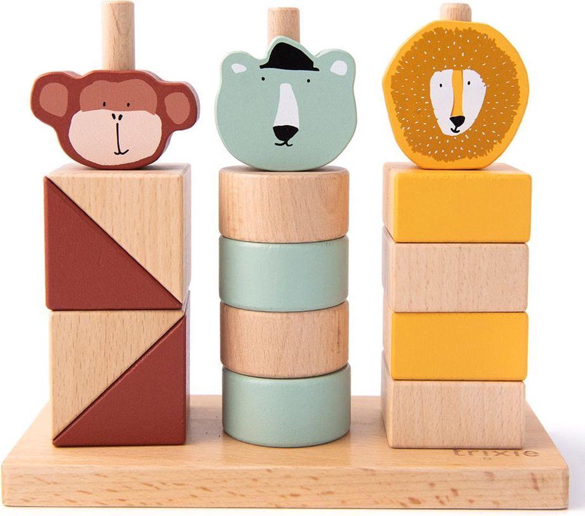 Trixie Baby Houten Dieren Blokken Stapelaar
