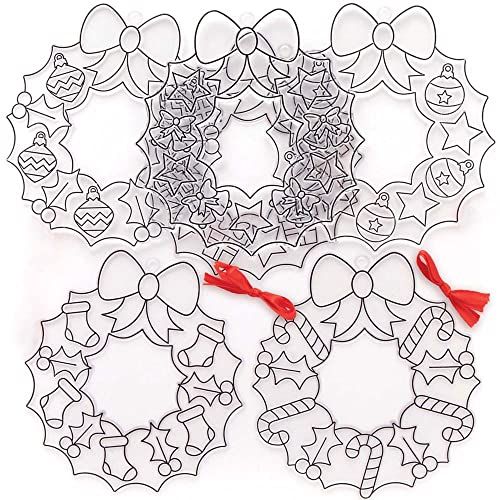 Baker Ross FC18 Kerstmis krans zonnevanger decoraties - Pak van 6