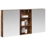 vidaXL Badkamerkast - set - 3 - st - 140 - x - 14,5 - x - 70 - cm - Bewerkt - hout