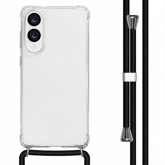 imoshion Hoesje - Geschikt voor Samsung Galaxy S25 Edge - Backcover met koord - Zwart