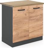 Vicco R-Line Wastafelkast – 80 cm, Goudkleurig Eiken/Antraciet