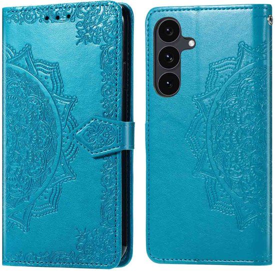 imoshion Hoesje - Geschikt voor Samsung Galaxy S25 FE - Mandala Bookcase - Turquoise