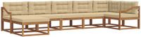 vidaXL Acacia Hout Hoek Loungeset 7-zits Natuurlijk en Beige