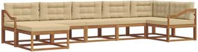 vidaXL Acacia Hout Hoek Loungeset 7-zits Natuurlijk en Beige