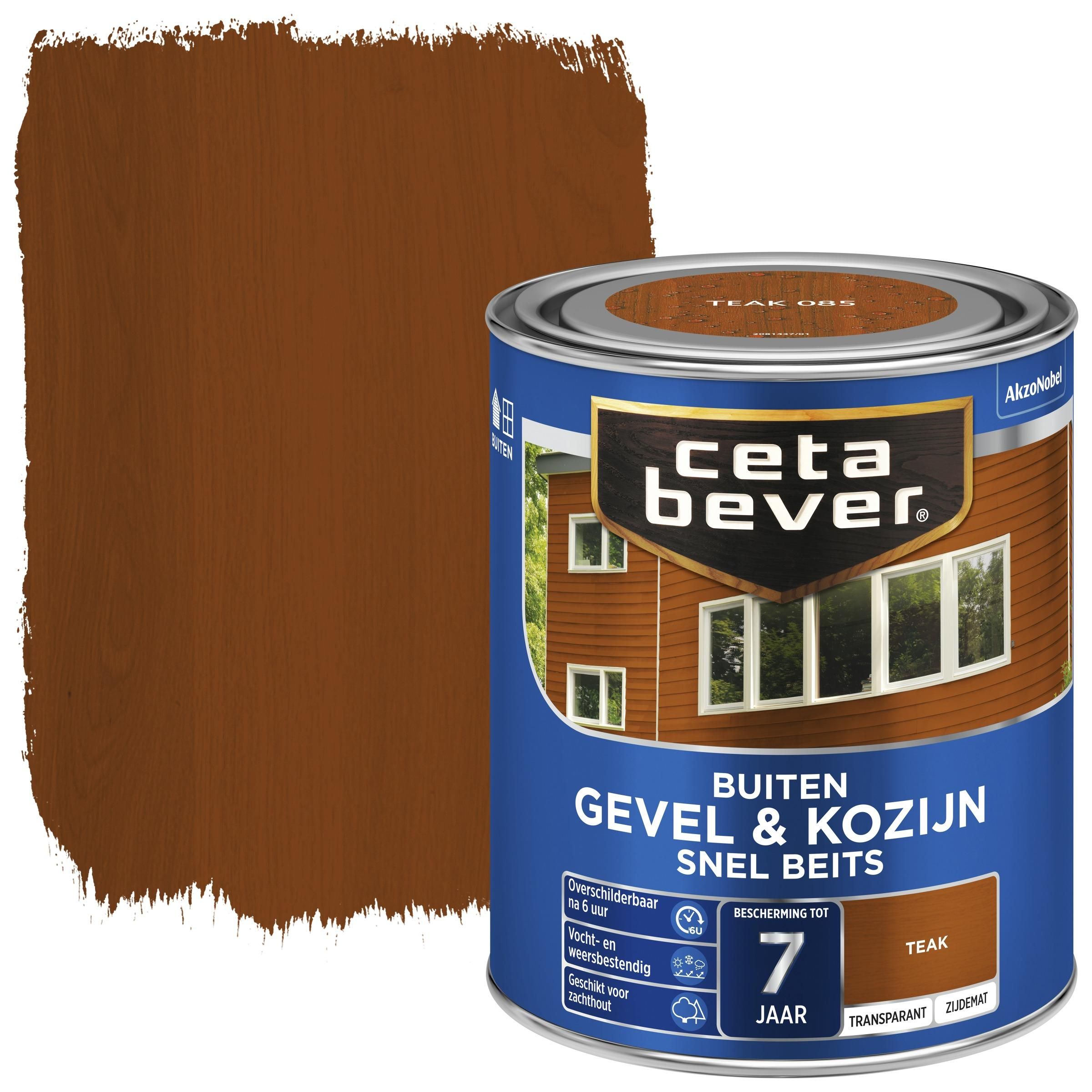 Cetabever gevel & kozijn snel beits transparant teak zijdemat 750 ml