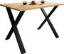 VCM Table à manger Xona X Rectangulaire 140x80x76 cm Noir / Chêne miel