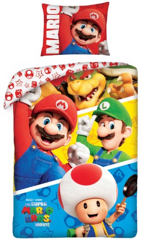 4KidsOnly Mister License Super Mario Dekbedovertrek - 140 x 200 cm - Polyester - Meerkleurig