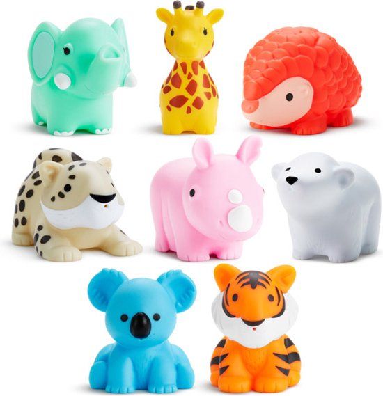 Munchkin Badspeelgoed - Wilde Zeediertjes die Spuiten! - 8 stuks - Vanaf 9 Maanden