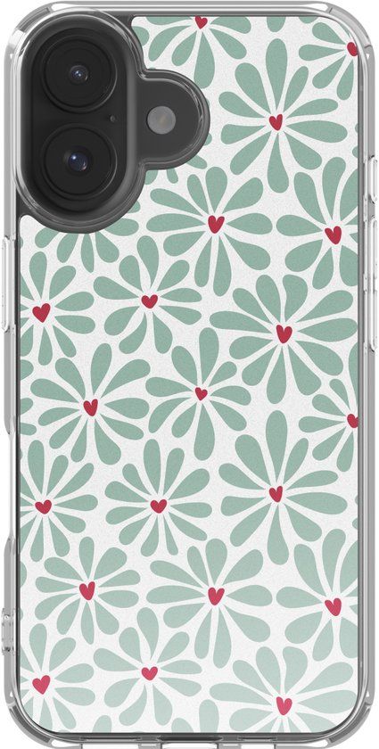 imoshion Hoesje - Geschikt voor Apple iPhone 17 - Design hoesje - Bloom Love Sage Green