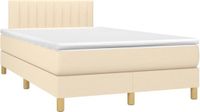 vidaXL Boxspring met matras stof crèmekleurig 120x190 cm
