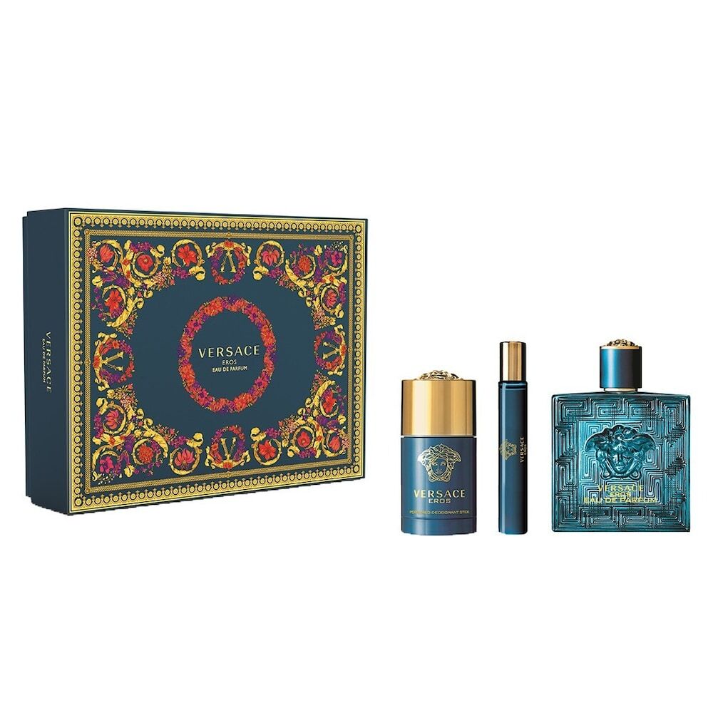 Versace - Eros Pour Homme EdP 100 ml + Deo Stick 75 gram + Travelsize 10 ml Geurenset heren