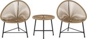 Outsunny Ensemble de bistro en rotin - Staal - 72x68x81cm - Naturel